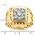 thumbnail image 2 of Diamond2Deal 14K Two-tone Gold Men's 1 cttw Diamond Cluster Ring Size 10, 2 of 6