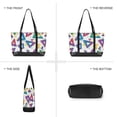 thumbnail image 6 of FORMRS Canvas Laptop Tote Bag for Women with 15.6" Computer Compartments Shoulder Handbag, Green Simple Triangles, 6 of 7