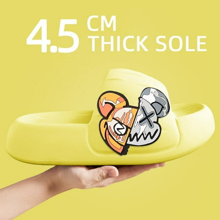 

CoCopeaunt New Cute Princess Stickers Thick Sole Super Soft Women Slippers Bathroom Beach Indoor Sandals 2022 Summer Slides Couple Shoes