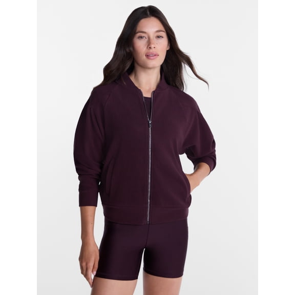 Avia Women's and Women's Plus Ottoman Full Zip Bomber Jacket, Sizes XS-4X