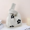 thumbnail image 5 of Unique Bargains 1 Pc Knitted Wrist Bag Openwork Flower Gift Bag Beige, 5 of 5