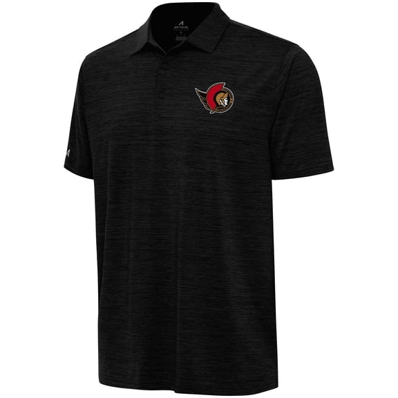 Men's Antigua  Heather Black Ottawa Senators Layout Polo