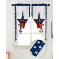 thumbnail image 2 of Swag Curtains, 4th of July Patriotic American Flag Freedom Stars Rod Pocket Kitchen Curtains Valances Tier Curtains Swag Valance Curtains for Bedroom Living Room 36" x 45", 2 Panels, 2 of 6