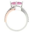 thumbnail image 4 of Clara Pucci 14K White/Rose Gold 2.31ct Pink Solitaire with Accents Ring, 4 of 8