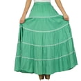 thumbnail image 4 of Bimba Jupe Longue Évasée en Coton pour Femmes Boho Maxi Bas Taille Élastique Vêtements, 4 of 5