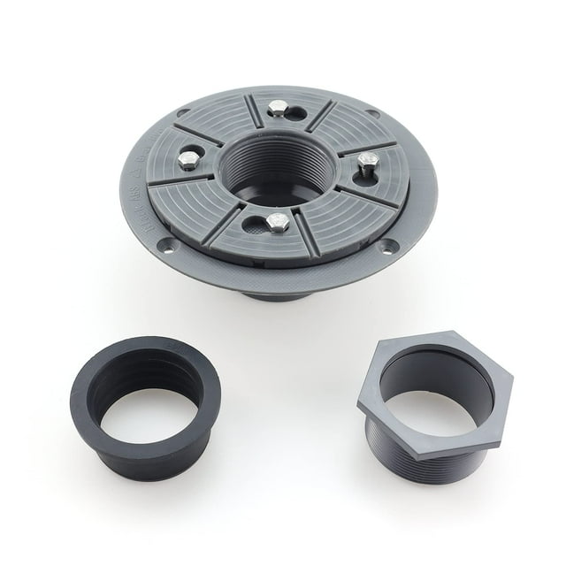 Bernkot Kit de Base de Vidange de Douche 2 Pouces - PVC Sub Drain avec Bride de Base, Adaptateur, Coupleur et Joint pour Installation de Douche Carrée/linéaire