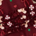thumbnail image 6 of Cjfdfy Newborn Baby Girl Christmas Outfit Gingerbread Man Printed Ruffle Long Sleeve Zipper Footed Romper And Headband Infant Cute First Christmas Knit Sweater Jumpsuit Fall Winter Outfits, 6 of 9