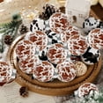 thumbnail image 5 of chaungfeng 12 Pcs Cowhide Printed Christmas Ball Ornaments, 2.36 Inch Plastic Western Cow Ornaments Country Western Party Decorations Rustic Xmas Baubles for Tree Home Gift(Black and Brown), 5 of 7