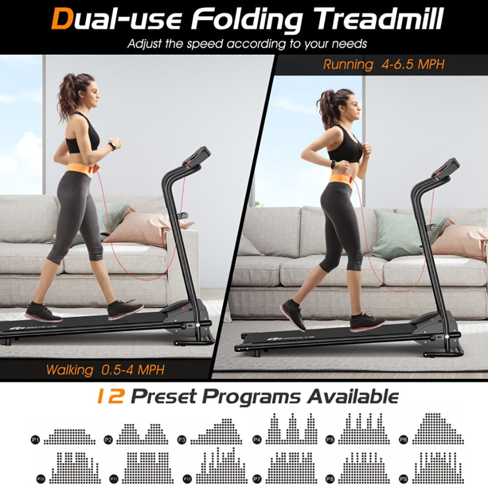 YYAo Home Treadmill,Workout Treadmill,1.0 HP Electric Mobile Power Foldable Treadmill with Operation Display for Home