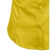 thumbnail image 5 of J. METHOD Women's Button Down Shirt 3/4 Sleeve Roll Up Stretch Collar Office Work Formal Casual Basic Blouse Top NEWT01 Yellow XL, 5 of 6