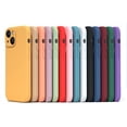 thumbnail image 2 of Funda de teléfono para IPhone X, XR, XS, 11, 12, 13, 14 Pro Max, 7, 8 Plus, contraportada de silicona líquida a prueba de golpes, Color puro contraído, 2 of 4