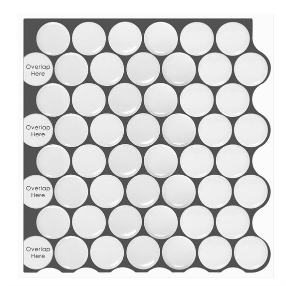 12"x 12" Wall Stickers 3D Tile , Hexagonal ,Square ,Round ,Self-Adhesive Wallpaper - Premium Anti Mold Kitchen Backplash Waterproof Ant-mildew Moisture-proof Art Wall Tiles for Kitchen Decor ,(1 Pcs)