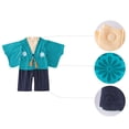 thumbnail image 2 of FELTECHELECTR Mono de bebé tipo kimono japonés de manga larga, traje de bebé, mameluco, ropa para niños pequeños con abrigo azul, adecuado para niños de 3 a 6 meses, 2 of 6