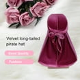 thumbnail image 4 of fastboy Velour Headwraps Assorted Colors Long Tail Pirate Hat Windproof Single Layer Attractive Elasticity Comfortable Hair Bonnet PInk, 4 of 4