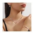 thumbnail image 2 of SmartBy 3 Pcs/Set Women Jewelry Set Rhinestone Choker Hanging Earrings Bracelet Set Adjustable Extension Chain Prom Party Bride Wedding Jewelry, 2 of 7