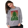 thumbnail image 3 of Earth Day Think Green Nature Lovers Unisex Plus Fleece Graphic Sweatshirt Brisco Brands 2X, 3 of 5