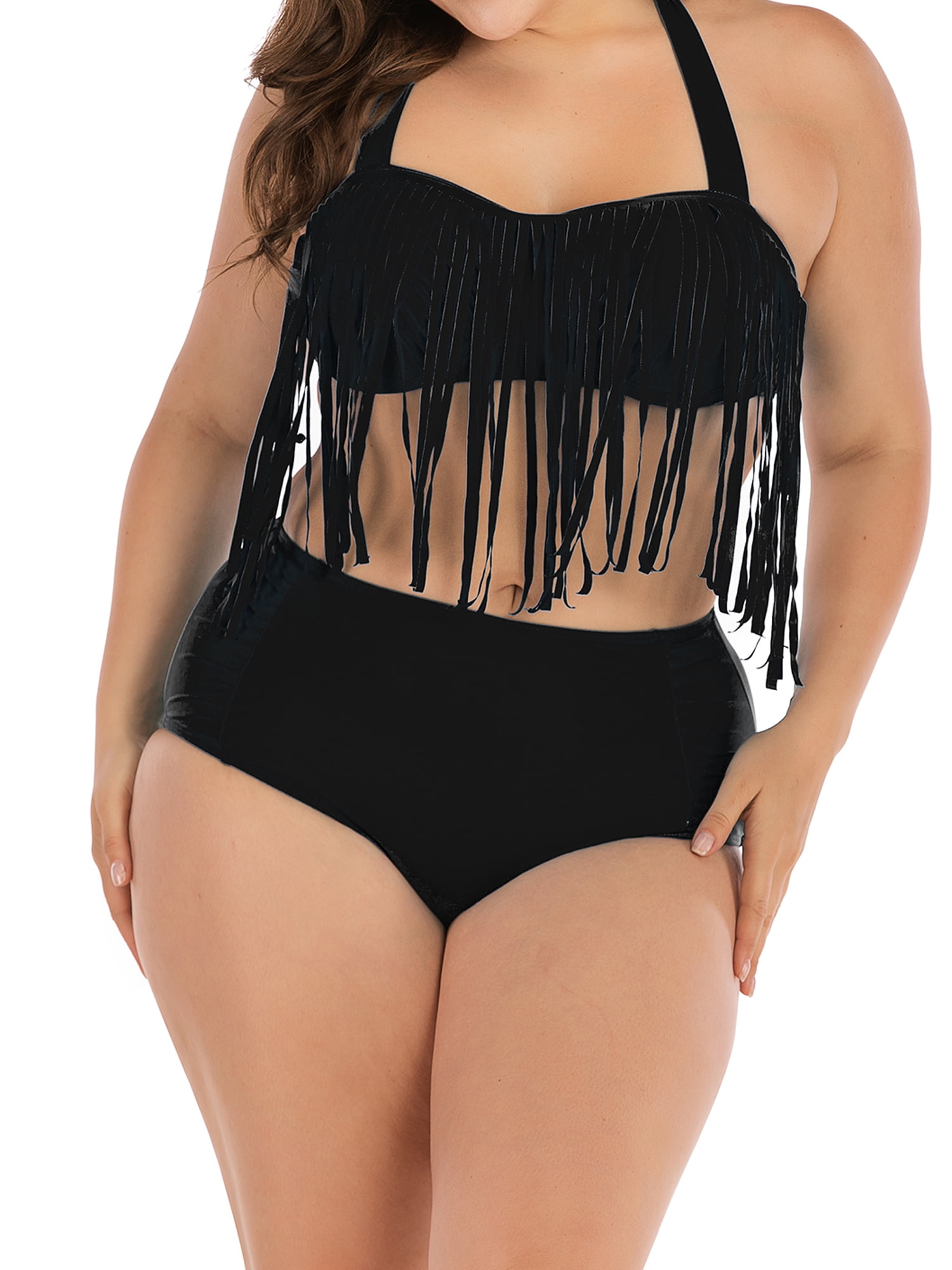 black two piece swimwear