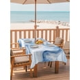 thumbnail image 2 of 60x120 Inch Outdoor Tablecloth with Umbrella Hole Zipper Rectangle Marble Blue Rectangular Tablecloths Outside Waterproof Abstract Modern Minimalist Solid Ombre Patio Table Cover for Picnic Party, 2 of 8