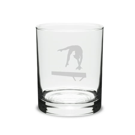 

Gymnast Balance Beam 14 oz. Deep Etched Double Old Fashion Glass