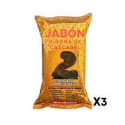 Jabon Vibora de Cascabel, Rattle Snake Body Soap - Topical Bar Soap 125 grams - 3 Pack