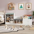 thumbnail image 3 of Toys Storage Organizer, Kids' Bookcase with Seating, Multifunctional Bookshelf with Storage for Kids Rooms, Children's Cabinet for Living Room Bedroom, Class Room, 3 of 11