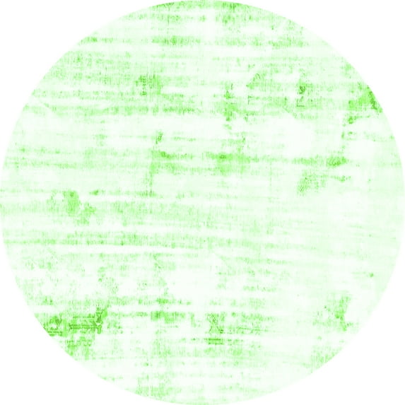 Ahgly Company Indoor Round Solid Green Modern Area Rugs, 7' Round