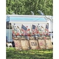 thumbnail image 4 of 4th of July RV Awning Sun Shade Screen 9'X15.3' USA Flag Mesh Sunscreen FreedomPoppy Flower Awning Shade Screen with Zipper UV Blocker Completed Kits Outdoor Canopy for RV Motorhome Camper Trailer, 4 of 7