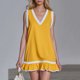 thumbnail image 1 of TaTaai Women's Lightweight Slip Mini Dress Solid Color Round Neck Sleeveless Casual Stretchy Polyester Blend Summer Dress Gift, 1 of 5