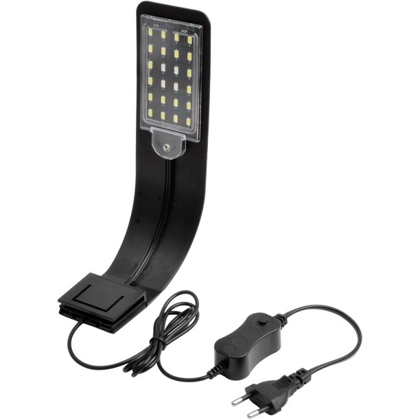 Clip de iluminación de acuario LED, lámpara de acuario ultrafina con luz blanca y azul, luz de acuario de 24 LED Xemadio MZQ-0771-1