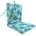 thumbnail image 5 of Jordan Manufacturing 38" x 21" Blue Tropical Rectangular Outdoor Chair Cushion with Ties and Hanger Loop (2 Pack), 5 of 11