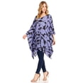 thumbnail image 3 of Sakkas Adalwin Desert Sun Lightweight Circle Ponch Tunic Top Blouse W / Embroidery - 36-Blue - One Size, 3 of 5