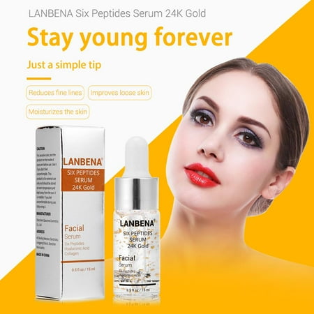 Anauto LANBENA Six Peptides Serum 24K Gold Anti-aging Serum Anti-wrinkle Firm Fine Lines Moisturizing, Anti-wrinkle Serum, Fine Lines Removing