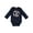 Navy, variant on Monogram Letter J Floral Rose Wreath Girls Long Sleeve Baby Bodysuit