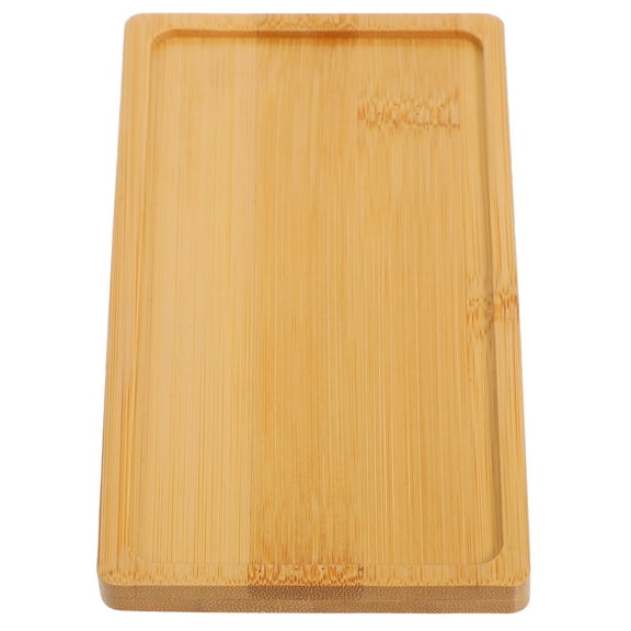 HONITANO Beige Bamboo Plant Pot Tray with Drainage for Windowsill Succulent and Garden Use