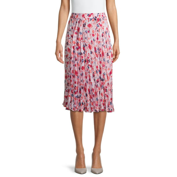 Time and Tru Women's Relaxed Fit Midi Skirt - Walmart.com