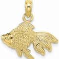 thumbnail image 1 of 10K Yellow Gold 2-D Textured Fish Charm (9.2 X 17.4) Made In United States -Jewelry By Sweet Pea, 1 of 5