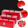 thumbnail image 2 of HEALEEP Hardware Tool Case Red Cold-rolled Sheet Mechanics Tool Box 1Pack, 2 of 8