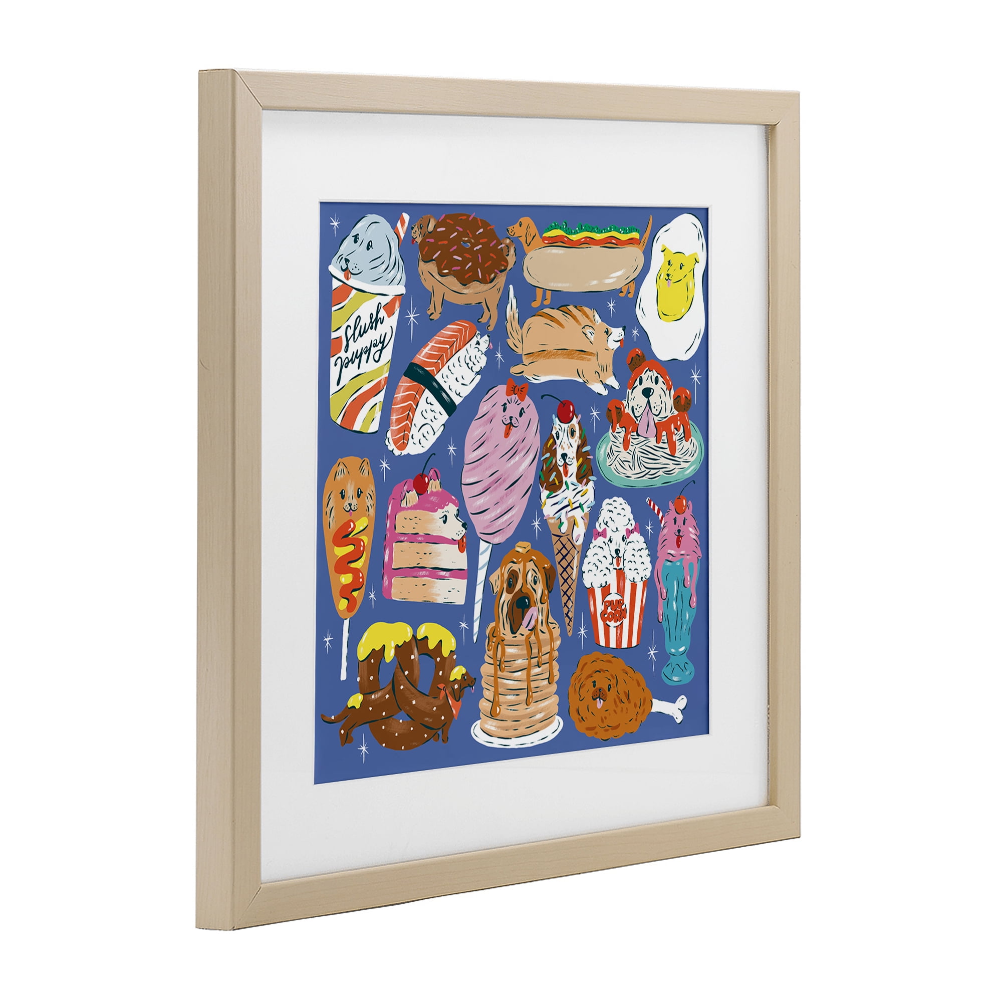 Stupell Industries Dog Foods Puzzle Illustration Black Framed