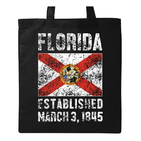 Flag Tote Bag - Established March 3, 1845 Florida Flag Tote Bag Black One Size