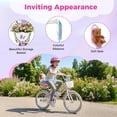 thumbnail image 6 of Costway Girls Bike, 20” Kids Bicycle with Basket, Doll Seat, Colorful Streamers, Reflectors Purple, 6 of 10