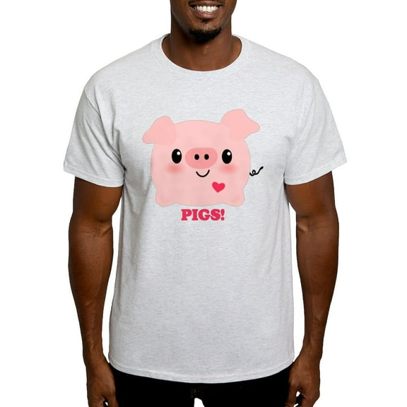 CafePress - Kawaii I Love Pigs Light T Shirt - Men's Classic Graphic T-Shirt