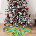 thumbnail image 5 of Lsque Pineapple Print Christmas Tree Skirt, Tree Skirt with Ties or Velcro, Perfect for Holiday Decorations, Halloween, and New Year-48", 5 of 7