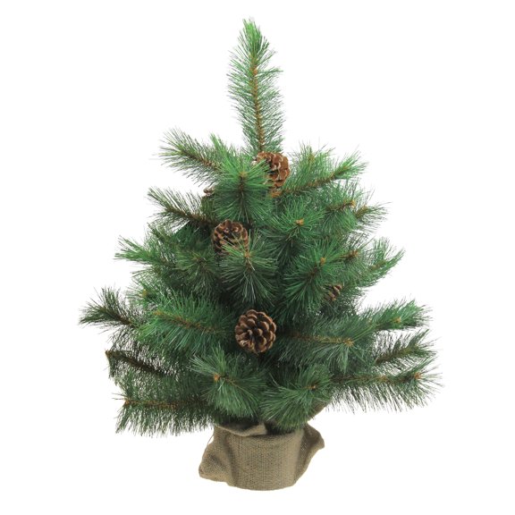 Northlight 2' Unlit Artificial Christmas Tree Royal Oregon Long Needle Pine in Burlap Base