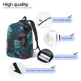 thumbnail image 4 of Honeii Underwater Office Diver Print Canvas College Laptop Backpack, Durable Rucksack Travel Notebook Bag School Backpack Book Bag for Men Women-Medium, 4 of 7