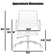 thumbnail image 4 of 2xhome Set of 2 Mid Century Office Swivel Task Chair With Arms Wheels Modern Black Desk Chair Ergonomic Mid back PU Leather Arm Rest Adjustable Height, 4 of 13