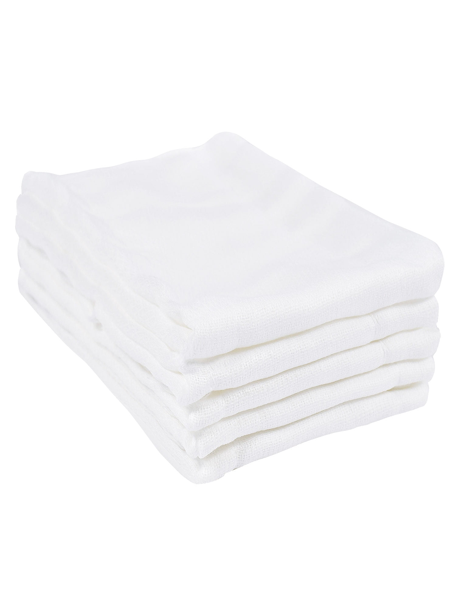 Gerber Baby Neutral White Cotton Prefold Birdseye Diaper with Absorbent Pad, 10-Pack, One Size