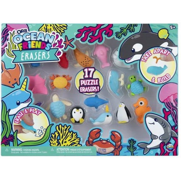 Curiosities Erasers Ocean Friends Puzzle Eraser 20-Pack