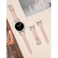 thumbnail image 2 of Wearlizer Leather Band Compatible with Samsung Galaxy Watch 9/8 40mm 44mm & Watch 8 Classic 46mm, Slim Dressy Leather Strap for Women with C-Shape Metal Buckle, No Gap One-Click Band, 2 of 6