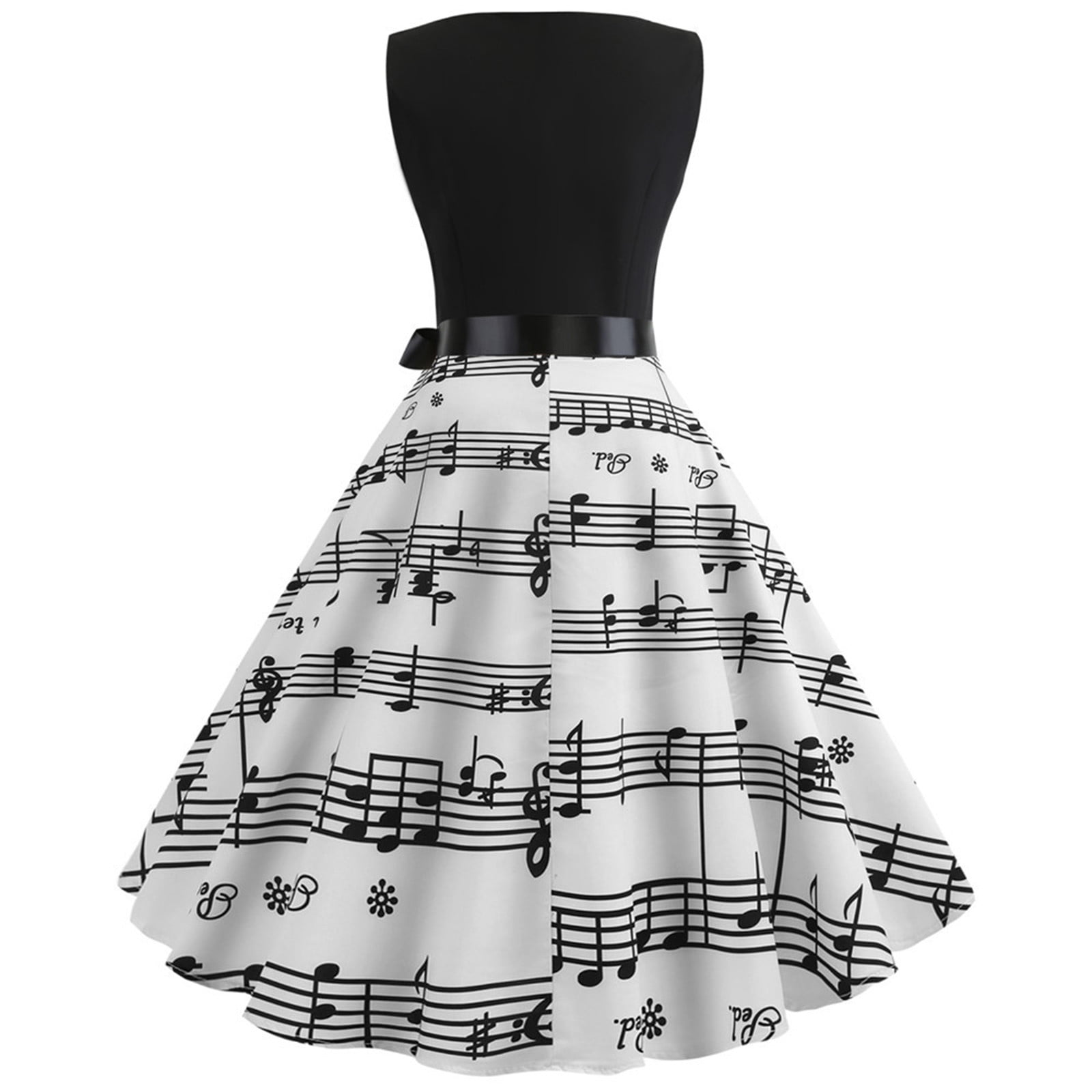 Lolmot Women 50s 60s Vintage Sleeveless Polka Dot Solid Color Cocktail Swing Dress Retro Audrey Hepburn Evening Rockabilly Prom Party Dress Formal A-line Mid-Length Dress