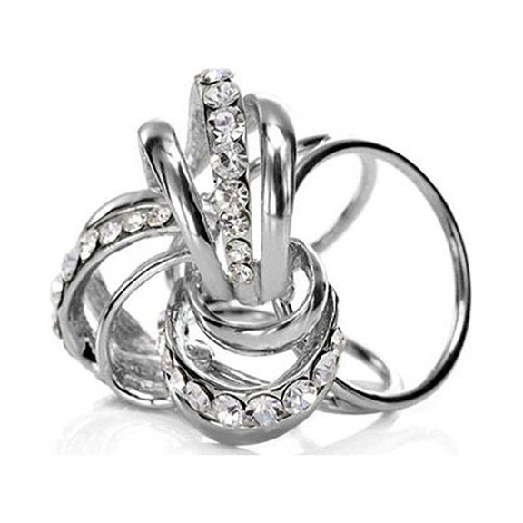 HONMEET Graceful Alloy Shawl Ring Clip with Rhinestone Suitable for Small to Medium Scarves